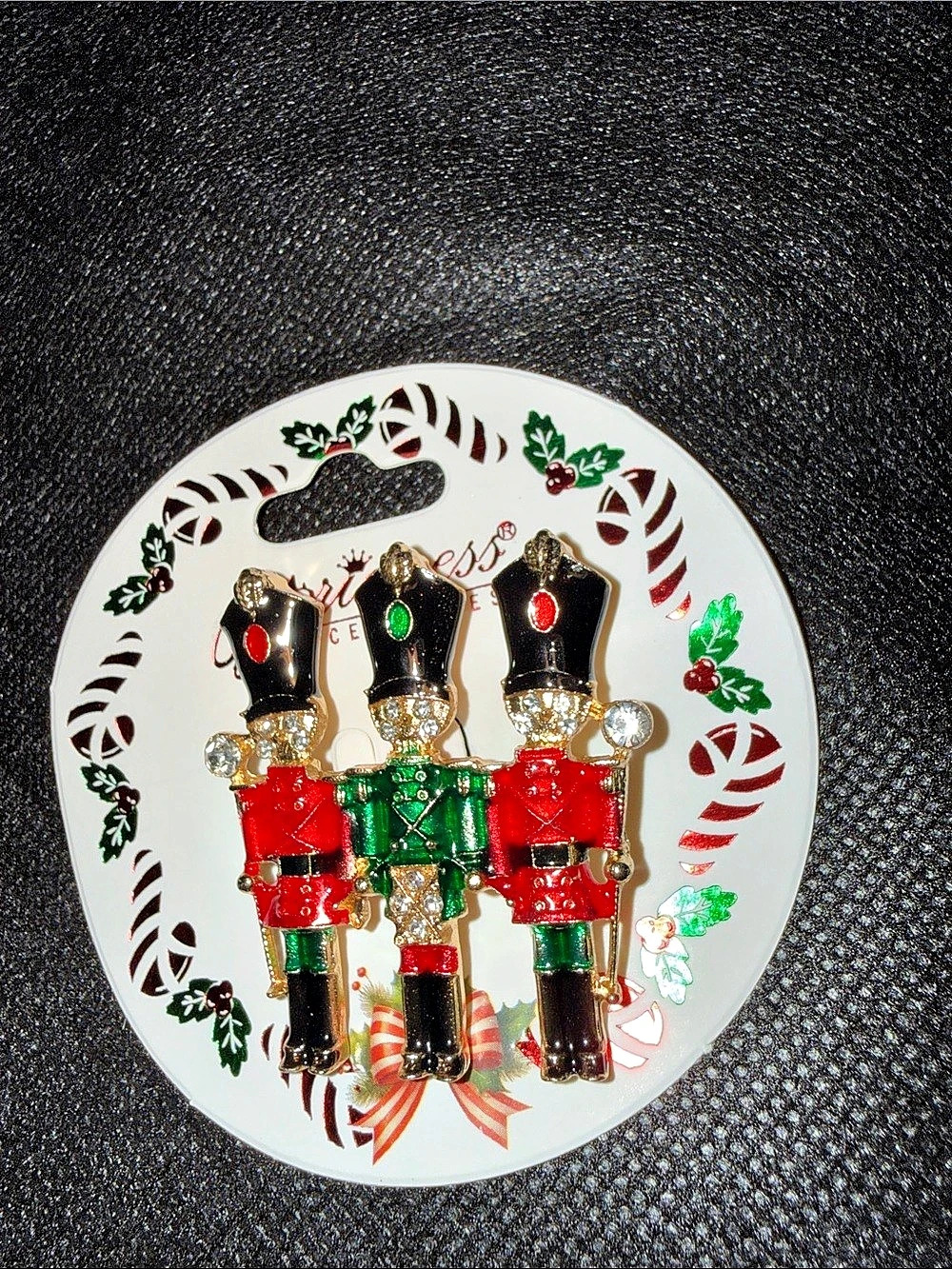Expression Christmas Nutcracker Brooch Red & Green